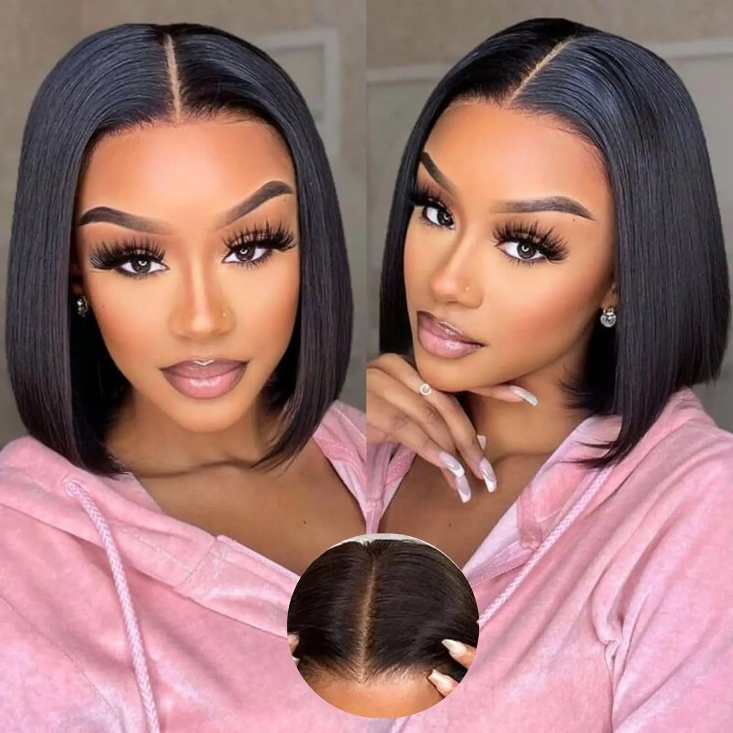 13x4 HD Lace Frontal Straight Bob Wig Pre Plucked Human Hair Wigs