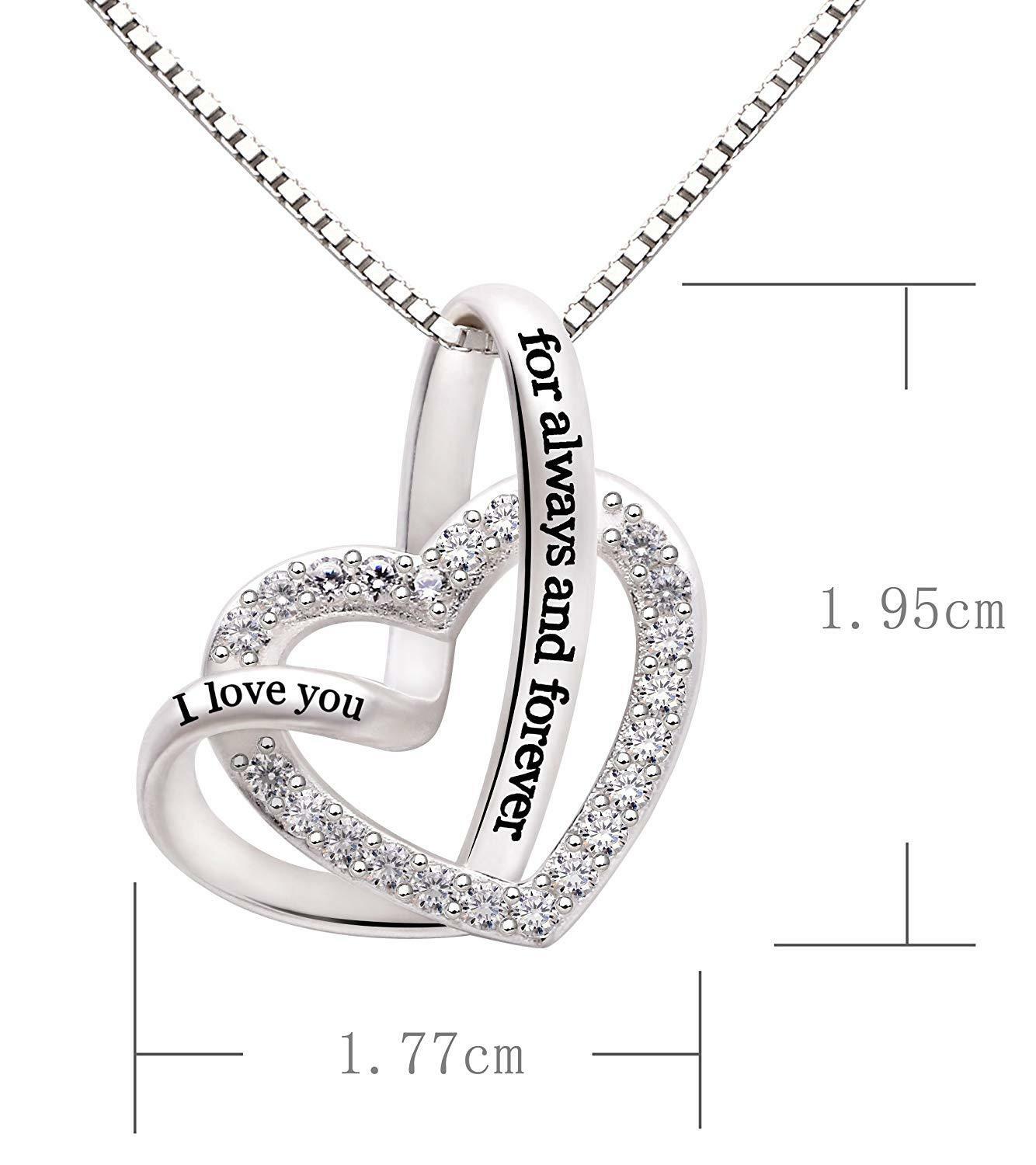 Mother's Day Gift "I Love you for Always & Forever" White Pav'e Neckla