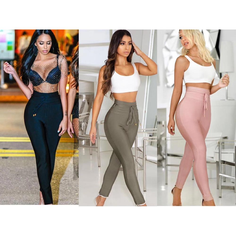 New Summer Bandage Pants 2020 9 Colors Sexy Women High Waist Pencil