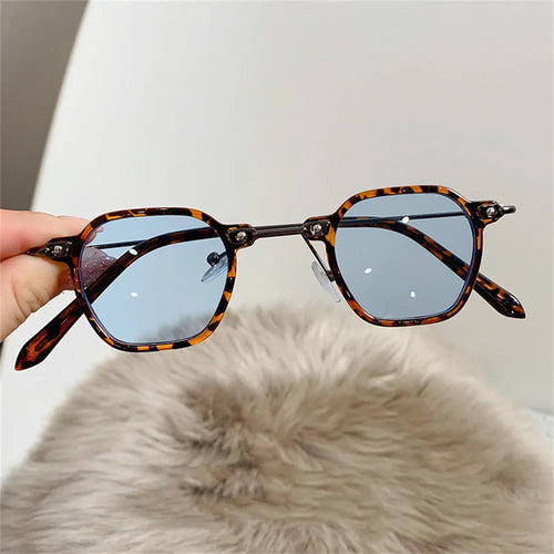 Unisex Rectangle Vintage Sunglasses Metal Literary Classic Streetwear