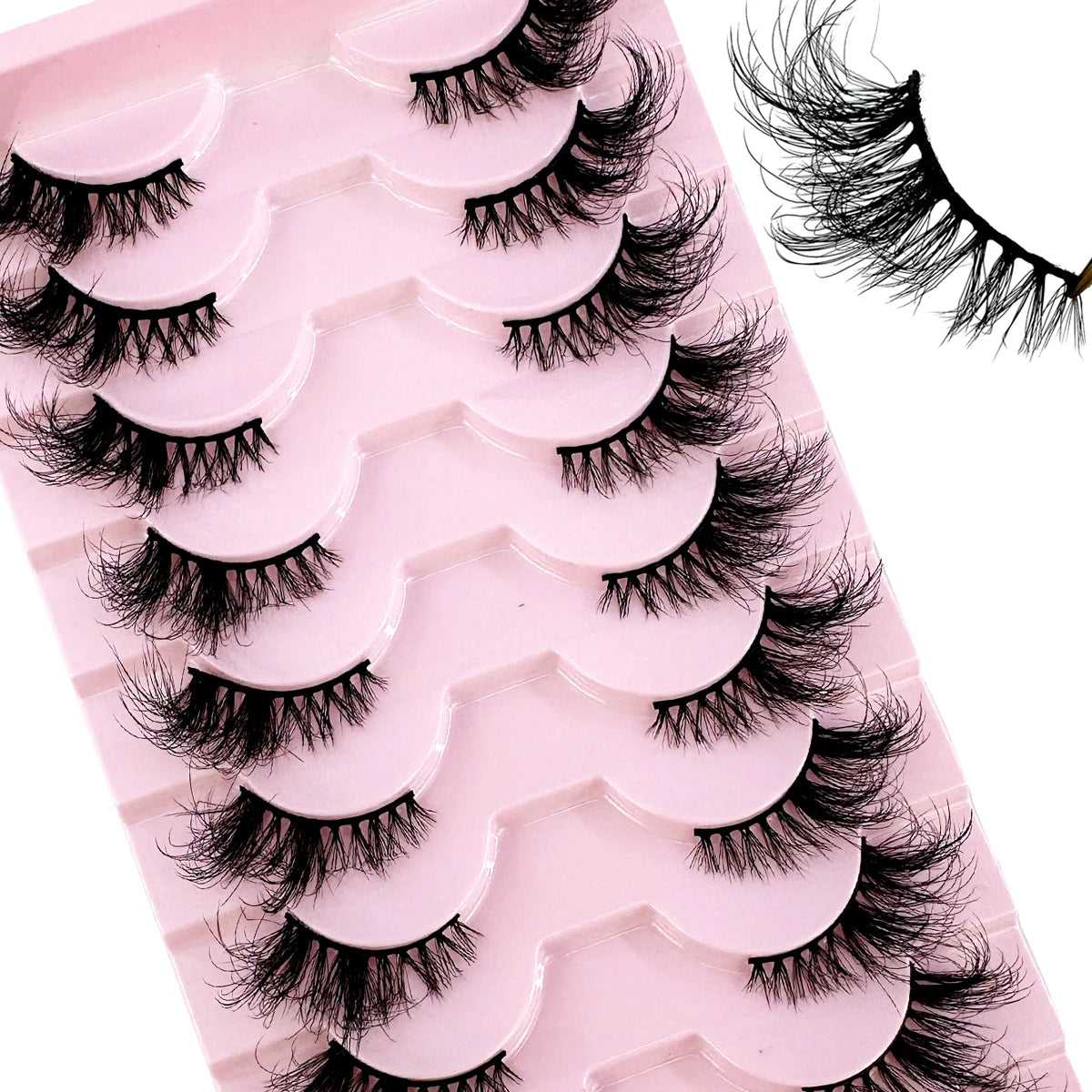 Fox Eyelashes 5/10 Pairs Hot Half Lashes Winged Wispy Fluffy False Eye