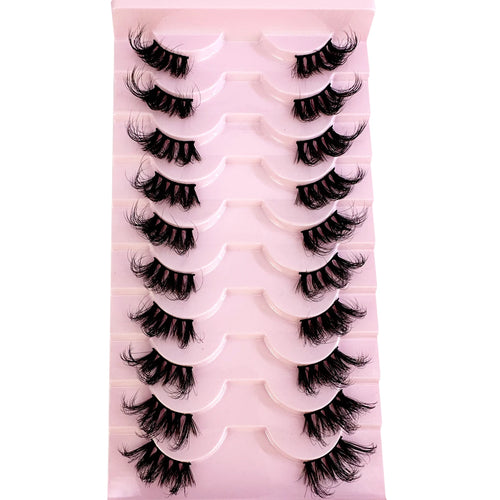 Fox Eyelashes 5/10 Pairs Hot Half Lashes Winged Wispy Fluffy False Eye