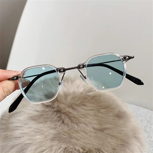 Unisex Rectangle Vintage Sunglasses Metal Literary Classic Streetwear