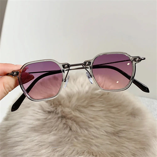 Unisex Rectangle Vintage Sunglasses Metal Literary Classic Streetwear