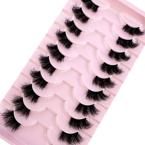 Fox Eyelashes 5/10 Pairs Hot Half Lashes Winged Wispy Fluffy False Eye