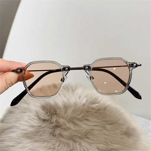 Unisex Rectangle Vintage Sunglasses Metal Literary Classic Streetwear