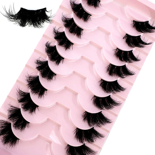 Fox Eyelashes 5/10 Pairs Hot Half Lashes Winged Wispy Fluffy False Eye