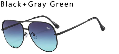 Quay Pilot Sunglasses Women Brand Design Metal Frame Mirror HIGH KEY