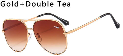 Quay Pilot Sunglasses Women Brand Design Metal Frame Mirror HIGH KEY