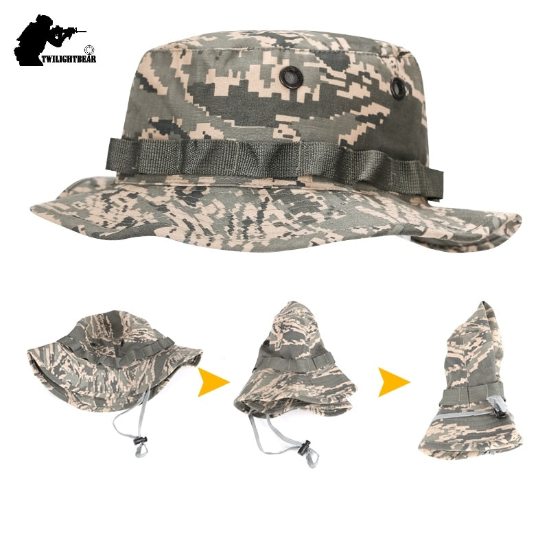 US Army Camouflage BOONIE HAT Thicken Military Tactical Cap Hunting