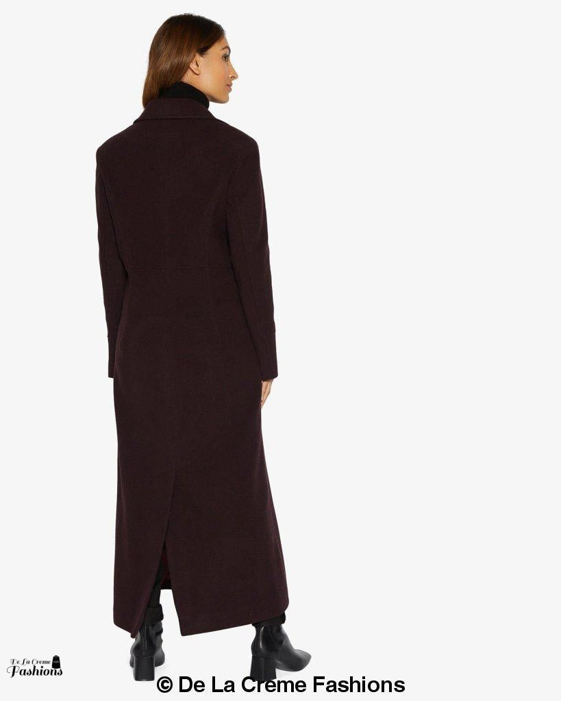 Slim Fit Wool Blend Longline Maxi Coat (1816)